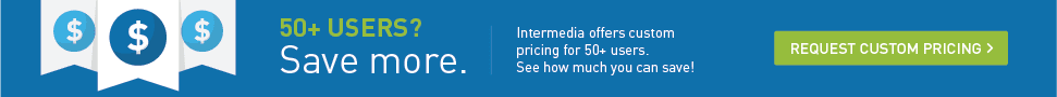 Intermedia offers custom pricing for 50+ users
