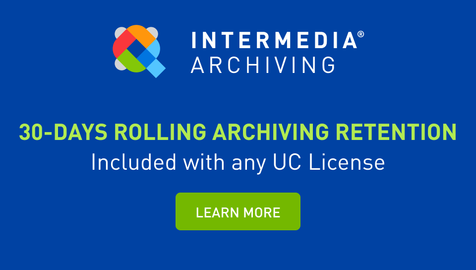 Our offer - 30-days rolling archiving retention Included with any UC License Mobile