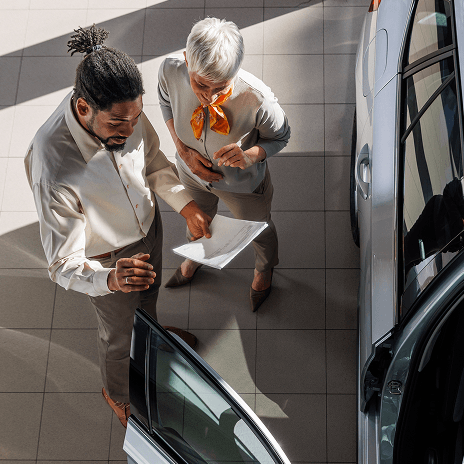 Automotive team collaborating to improve dealership operations