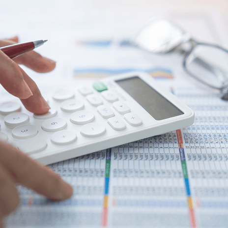 Financial services professional analyzing client financial data