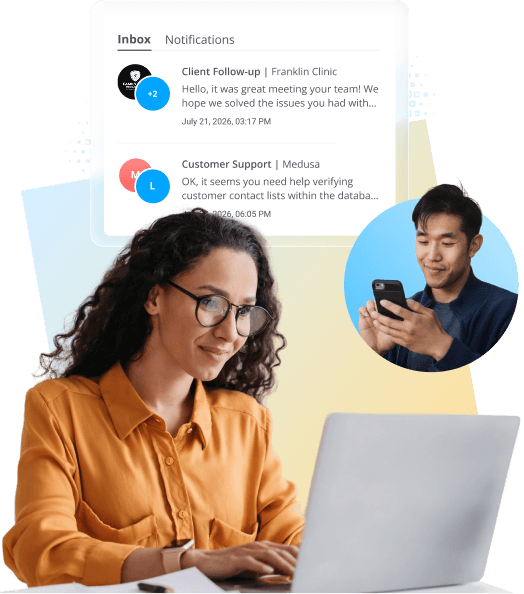 Shared team inbox for managing customer text conversations
